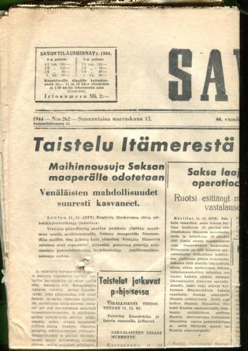 10 kpl Savo-lehden numeroita vuosilta 1940 ja 1944