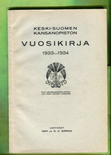 Keski-Suomen Kansanopiston vuosikirja 1933-1934