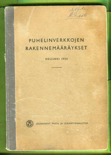 Puhelinverkkojen rakennemääräykset 1954